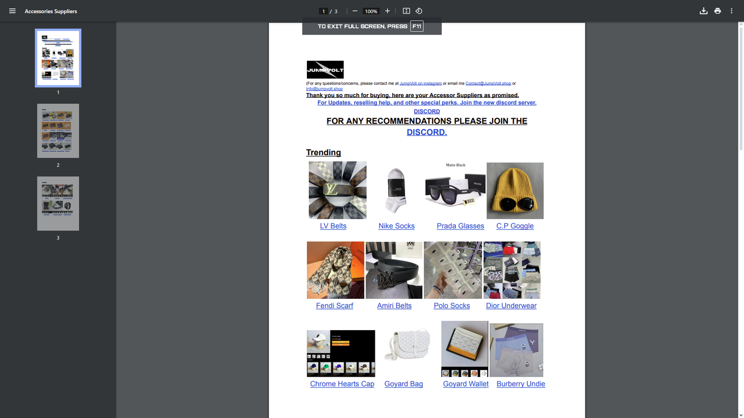 Accessories Suppliers